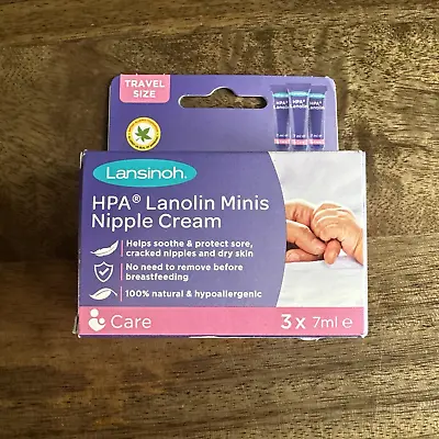 Lansinoh HPA Lanolin Nipple Cream 3x7ml TRAVEL SIZE • £7.99