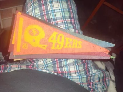 San Francisco 49ers NFL Football Vintage Felt Pennant 9  Long C 1960's 70's • $12.99