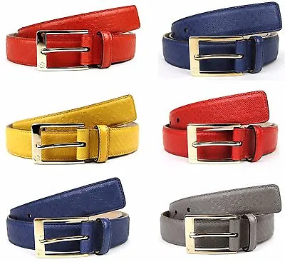 NEW Authentic GUCCI Mens Diamante Leather Belt With Square Buckle 345658 • $149.99