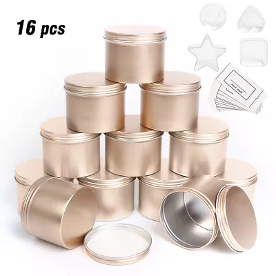 12pc DIY Candle Making Tins 100ml Empty Storage Jars With Screw Lids For Gift UK • £11.39