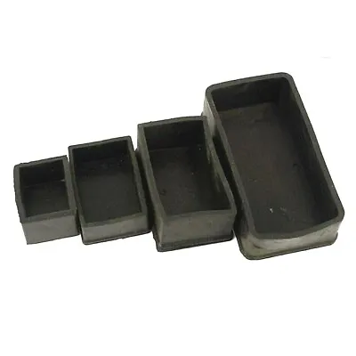 Oblong Rubber Black Feet  Chair Table Furniture  End Cover Caps 11 Sizes • £5.95