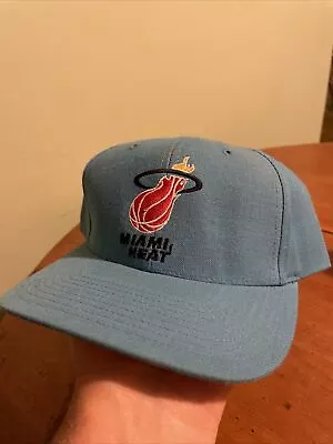 Vintage Miami Heat Snapback Hat Baby Blue TWINS NBA • $45