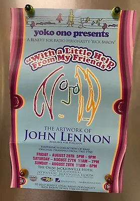John Lennon Artwork Benefit Poster 10.5”x16.5” & Brochure. Vintage • $50