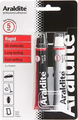 Araldite Rapid Tube 2x15ml Epoxy Strong Adhesive Long Lasting All Materials Glue • £6.99