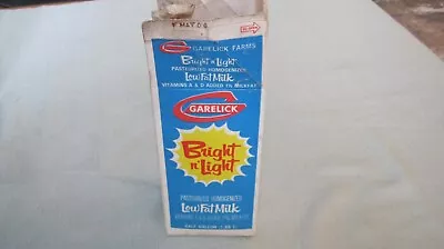 Vintage Garelick Farms Bright N' Light Low Fat Milk Carton Franklin Ma • $5.99