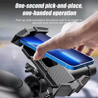 360° Aluminium Motorcycle Handlebar Cell Phone Mount Holder Bicycle GPS Bracket • $12.26