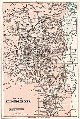 Adirondack Mountains - 1901 - Map Poster • $9.99