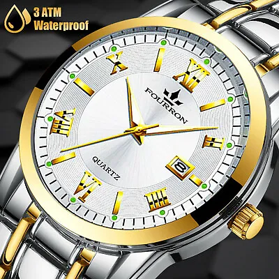 $12.98 • Buy Men's Watch Waterproof Classic Relojes De Hombre Stainless Steel Quartz Luminous