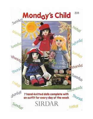 Knitting Pattern For Dolls Of The Week  7 Dolls 18 /46cm DK Yarn GR8!! Christmas • £4.99