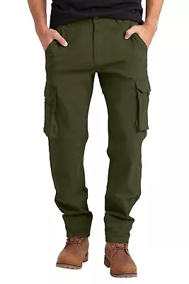 Mens Heavy Duty Work Trouser Stretch Reinforced Utility Pocket Cargo Full Pant • $27.99