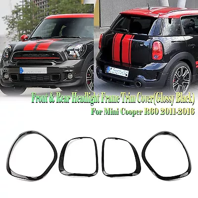 Car Headlight Taillight Frame Trim For Mini Cooper R60 2011-2016 12 Gloss Black • $77.21