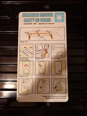 Maersk Air Boeing 737-300/500 737-501b Safety Card  • $6.41