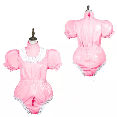 Adult Baby Romper Vinyl Maid Sissy Pvc Lockable Cosplay Costumes Tailor-made • $62.50