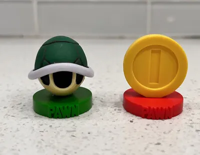 2009 Super Mario Chess Replacement Pieces Pawns TURTLE SHELL & COIN -Lot Of 2 • $4.97