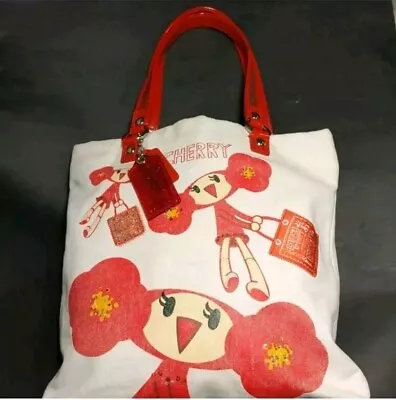 Coach Poppy Chan Cherry Canvas Glam Tote Bag  Glitter Purse Rare • $160