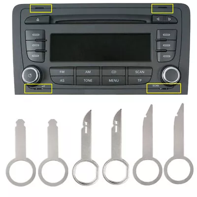 6x Car Radio Removal Key Pin Tool Stereo Head Unit Repair Disassembly Tool Parts • $6.52