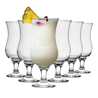 6x LAV Fiesta Pina Colada Glasses Hurricane Cocktail Party Drinking Set 460ml • £15