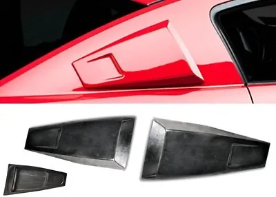 $159.99 • Buy Unpainted Black PU Rear Quarter Window Cover Louver Scoop Fit 05-14 Ford Mustang