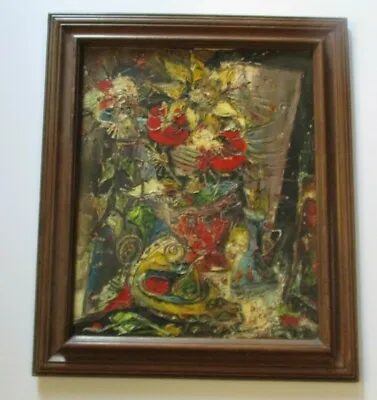 Vintage Modernist Oil Painting Chunky Abstract Still Life Cubist Cubism Mystery • $1500
