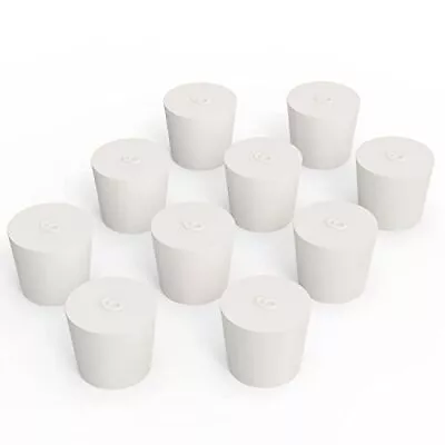 Solid Rubber Stoppers 10 Pack 6# White Tapered Lab Seal Rubber Stopper • $20.88