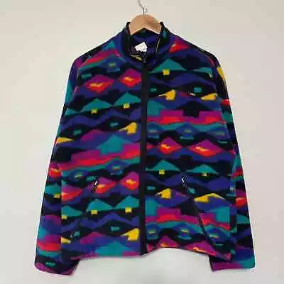 VINTAGE 90s DANSKIN PRO SOUTHWESTERN STYLE FLEECE JACKET • $40