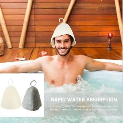 Hot Dry Steam Room Bath Felt Shower Cap Sauna Hat Anti Heat Cap Felt Wool Cap US • $8.22