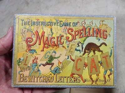 Antique Early 1900s McLoughlin Bros Magic Spelling Game Bewitched Letters • $225