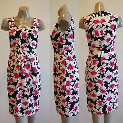 QUEENSPARK WOMAN Deep Pink Black & White Floral Dress - SIZE 8 • $24