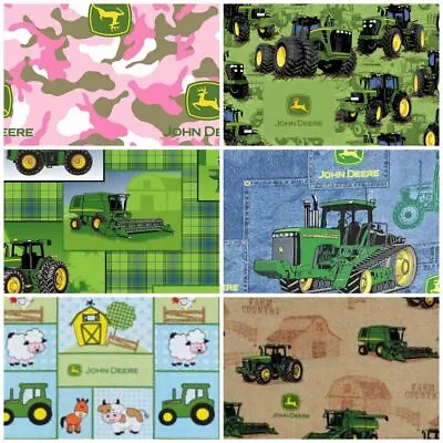 JOHN DEERE Dirt Tractors Flip Logo Bandana Duck Sewing Quilting Cotton Fabrics • $6.75