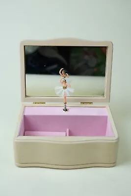 Vintage Whitewood Music Jewelry Box With Ballerina - Unique & Charming (Broken) • $15.39