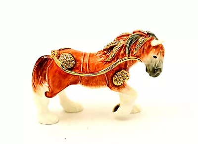 Jeweled Brown Horse Trinket Box. Hand Painted Enamel & Swarovski Crystals • $69.99
