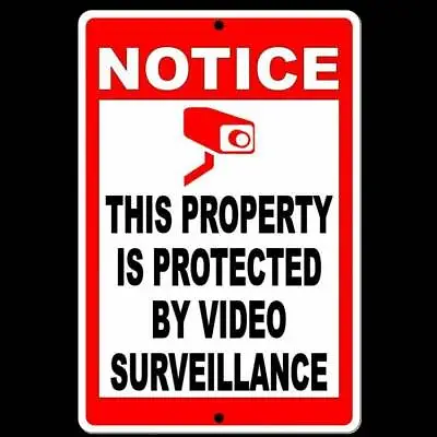 Notice This Property Is Protected By Video Surveillance Sign / Decal  Camera • $9.68