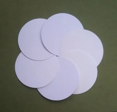 25 X Die-Cut White Card Circles (approx 48mm / 2  Diameter) • £2.50