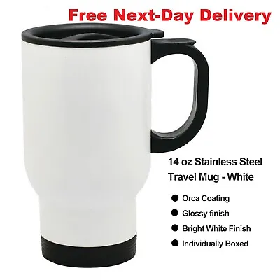 £39.99 • Buy Sublimation Travel Mugs 14oz White Blank Heat Press Printing Transfer + Gift Box