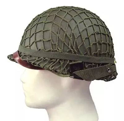 World War 2 U.S M1 Military Steel Helmet With Netting Cover (BK) • £56.80