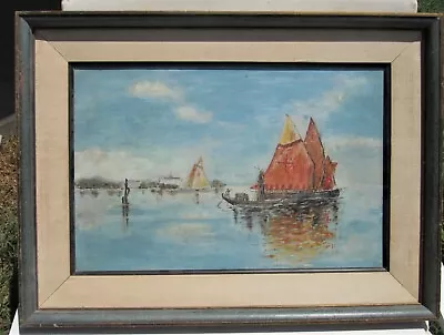 Beautiful Antique Impressionist Oil Painting Venice Italy Nautical Seascape • $83.61