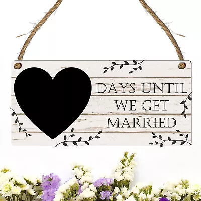 Countdown Chalkboard Wedding Plaque Engagement Sign Gift Fiance Mr & Mrs Bride • £3.99