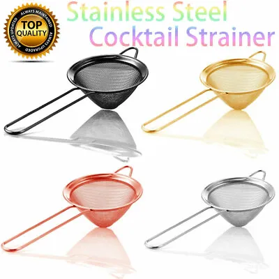 Stainless Steel Fine Mesh Cocktail Strainer Colander Sifter Sieve Kitchen Tool • £6.39