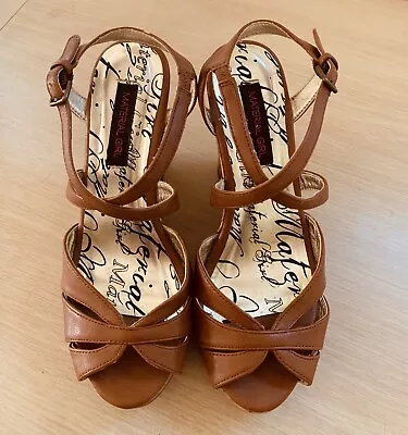 Wedge Sandals Madden Girl Platform Strappy Brown Women’s Shoes Size 6.5 • $28.95