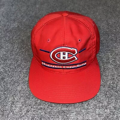 Vtg 1990s Montreal Canadiens The Game Glue Tag Snapback Hat Triple Bar RARE • $49.77