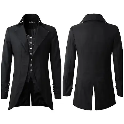 NEW DarcChic Gothic Morning Jacket Tailcoat Steampunk Victorian Sz 44 NWT READ • $55.64