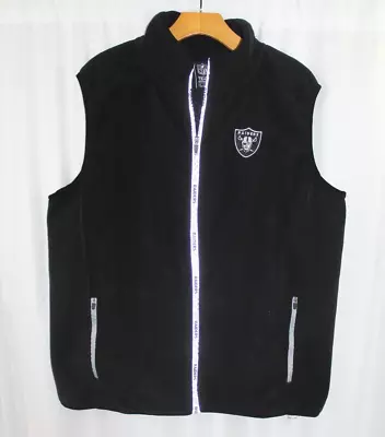 NFL Raiders Mens Black Full Zip Vest L • $20.09