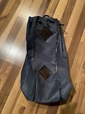Vintage Pat Smiley Brown Painted BOHO Leather Sling Backpack Beaded Wallet 1980 • $75