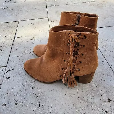 Matisse Corset Brown Leather Boho Style Ankle Boots Size 9.5 • $22