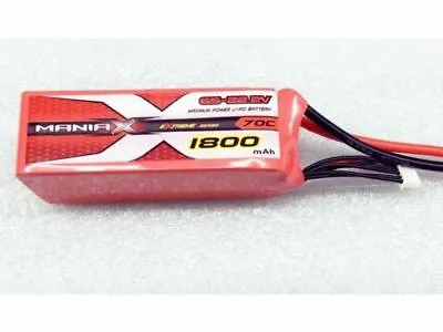 6S 1800mAh 22.2V 70C Maniax LiPo MX1800-6S-70 • £55.79