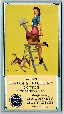 Ink Blotter Kahn's Pickery Cotton New Orleans Sexy Woman Magnolia Mattresses • $6