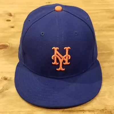 New York Mets Hat Cap New Era Size 7 3/8 Fitted On Field Made USA 59Fifty Blue • $26.05