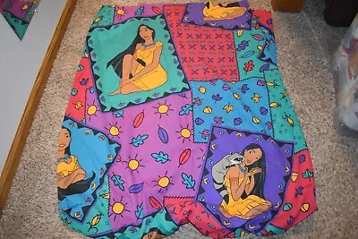 6H Vintage Disney POCAHONTAS Twin Fitted Bed Sheet (Cotton Blend Fabric) • $29.99