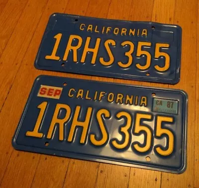 VinTagE Set ×2 CALIFORNIA LICENSE PLATES 1RHS355 Auto Car  • $69.99