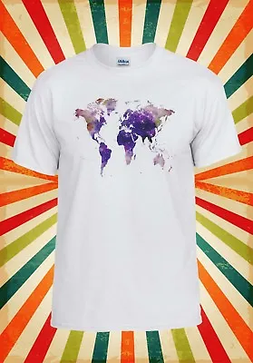 World Map Galaxy Space Cool Hipster Men Women Vest Tank Top Unisex T Shirt 863 • £9.95